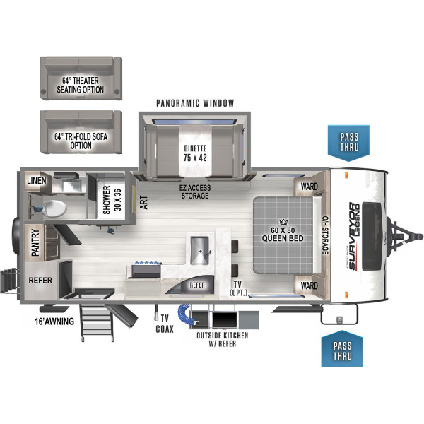 New 2022 Forest River Travel Trailer RV SURVEYOR 202RBLE 
